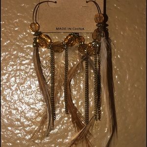 Boho-Chic Earrings with Feather Detail